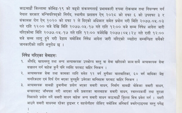 खुकुलो बनाइयो निषेधाज्ञा : के खुल्ने, के नखुल्ने ?