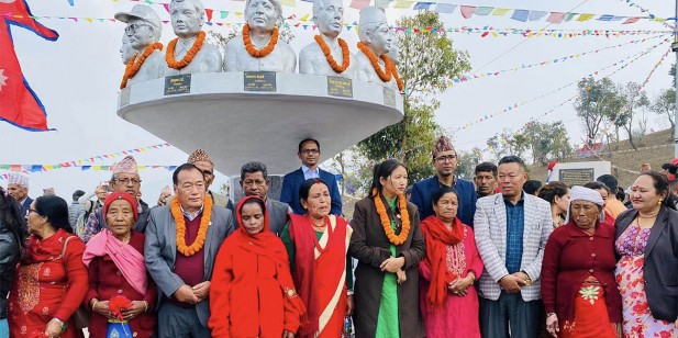 नुवाकोटको पञ्चकन्यामा १३ जना सहिदहरुको सालिक अनावरण
