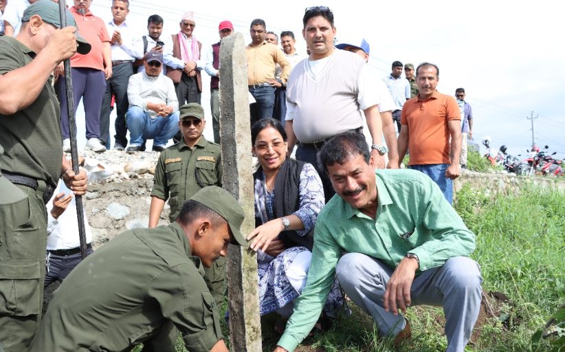 केरुङ्गा खोलाको सीमाङ्कन सुरु, संरक्षण र पर्यटकीय पूर्वाधार निर्माणको कामलाई अघि बढाइने