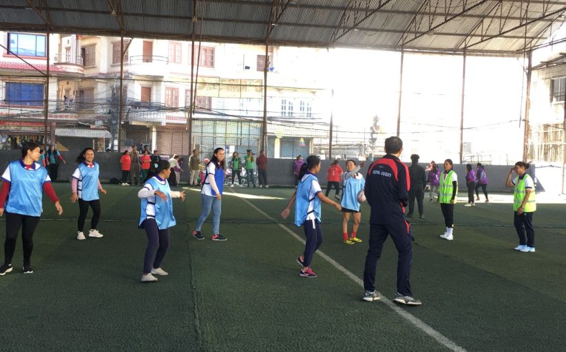 पत्रकार महिला र खेलाडी महिलाबिच मैत्रीपूर्ण ‘टच रग्बी’ सम्पन्न