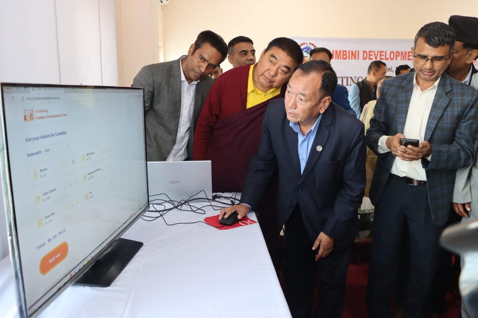 पर्यटनमन्त्रीद्वारा लुम्बिनीमा अनलाइन टिकट प्रणालीको उद्घाटन
